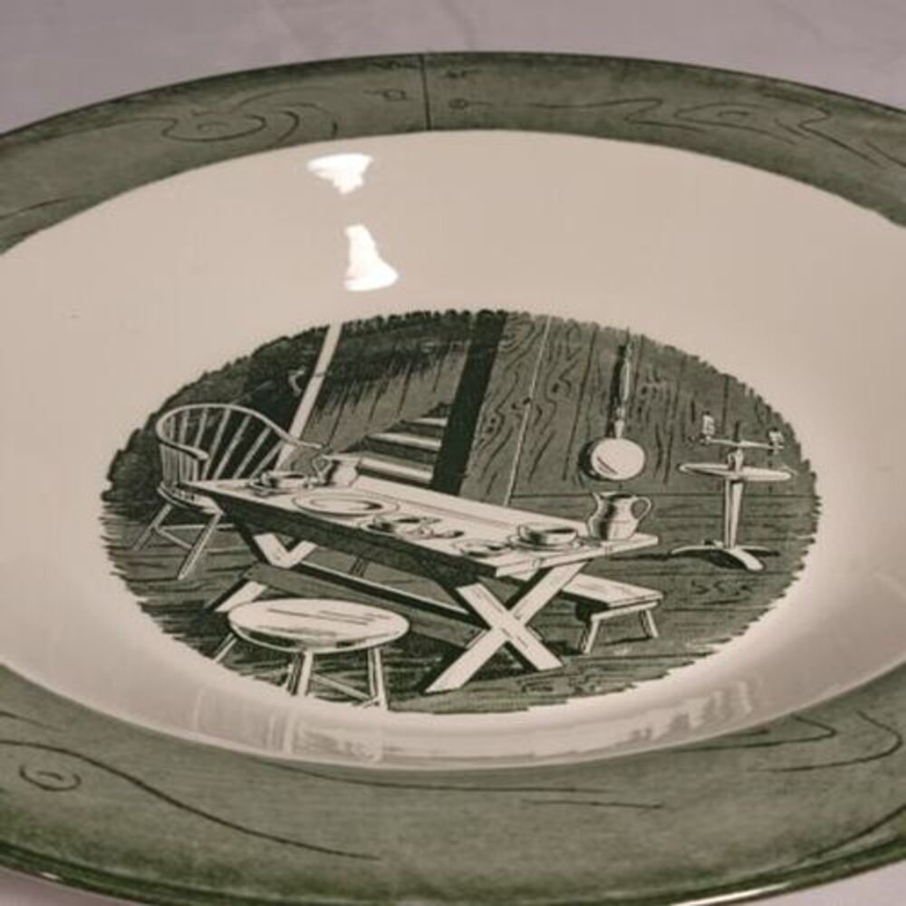 Colonial Homestead by Royal  10" Vegetable Green Serving Bowl 1950s‎ Vintage - Picture 4 of 8